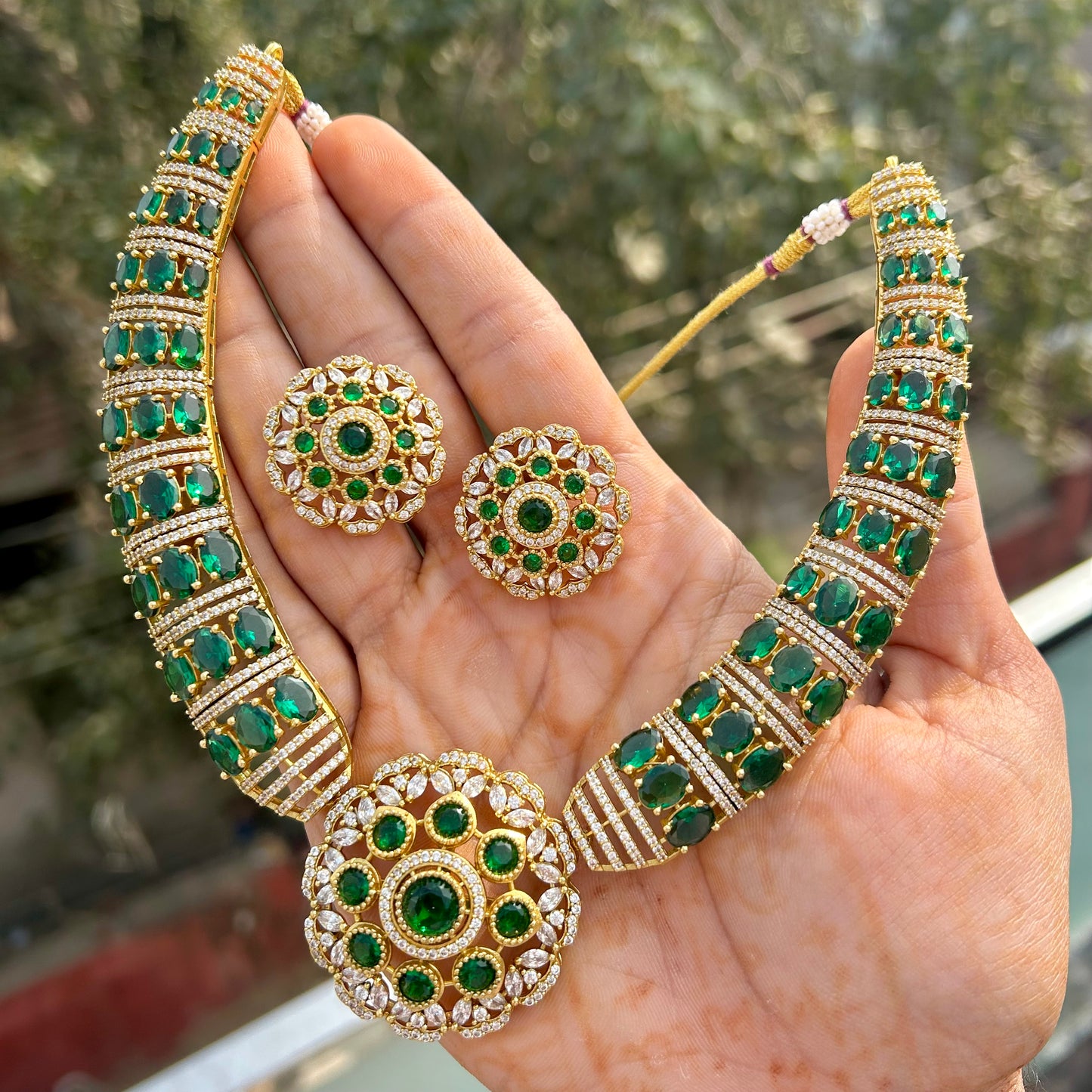 Traditional Polki Hasli Necklace Set for Brides | Mercy Jewel
