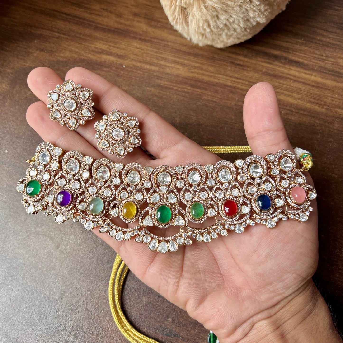 Multicolor Kundan Necklace Set – Vibrant Elegance by Mercy Jewels