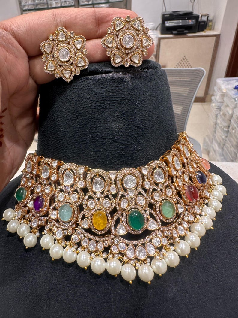 Multicolor Kundan Necklace Set – Vibrant Elegance by Mercy Jewels