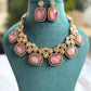 Victorian Doublet Polki Necklace in Brass – Royal Elegance with Timeless Craftsmanship