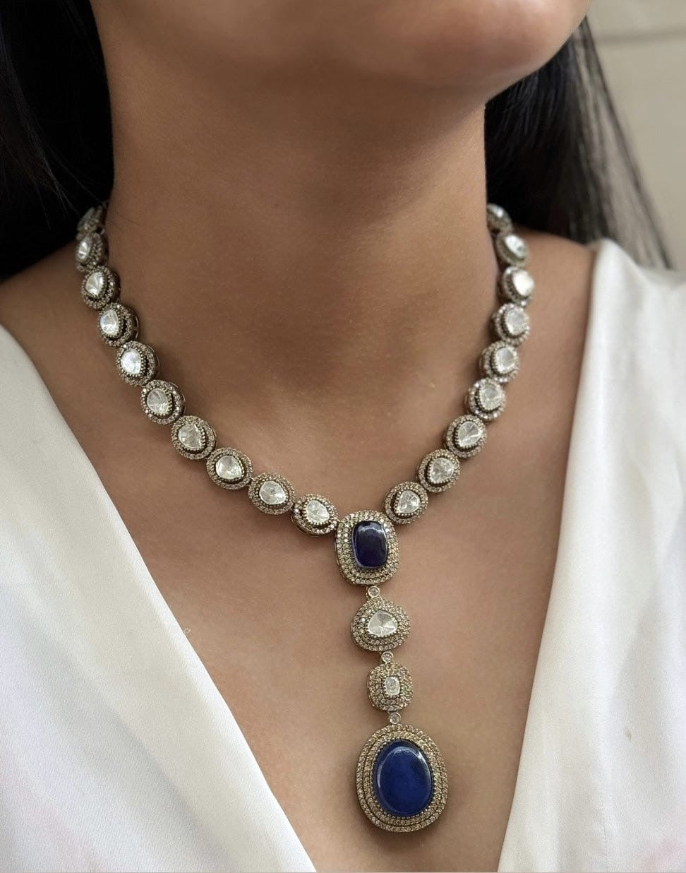 Long Polki Necklace – Elegant Traditional Design by Mercy Jewels
