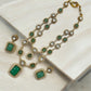 Double Line Necklace Set in Brass | Mercy Jewels