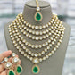 EMERALD LAYER MOISSONITE KUNDAN NACKLACE