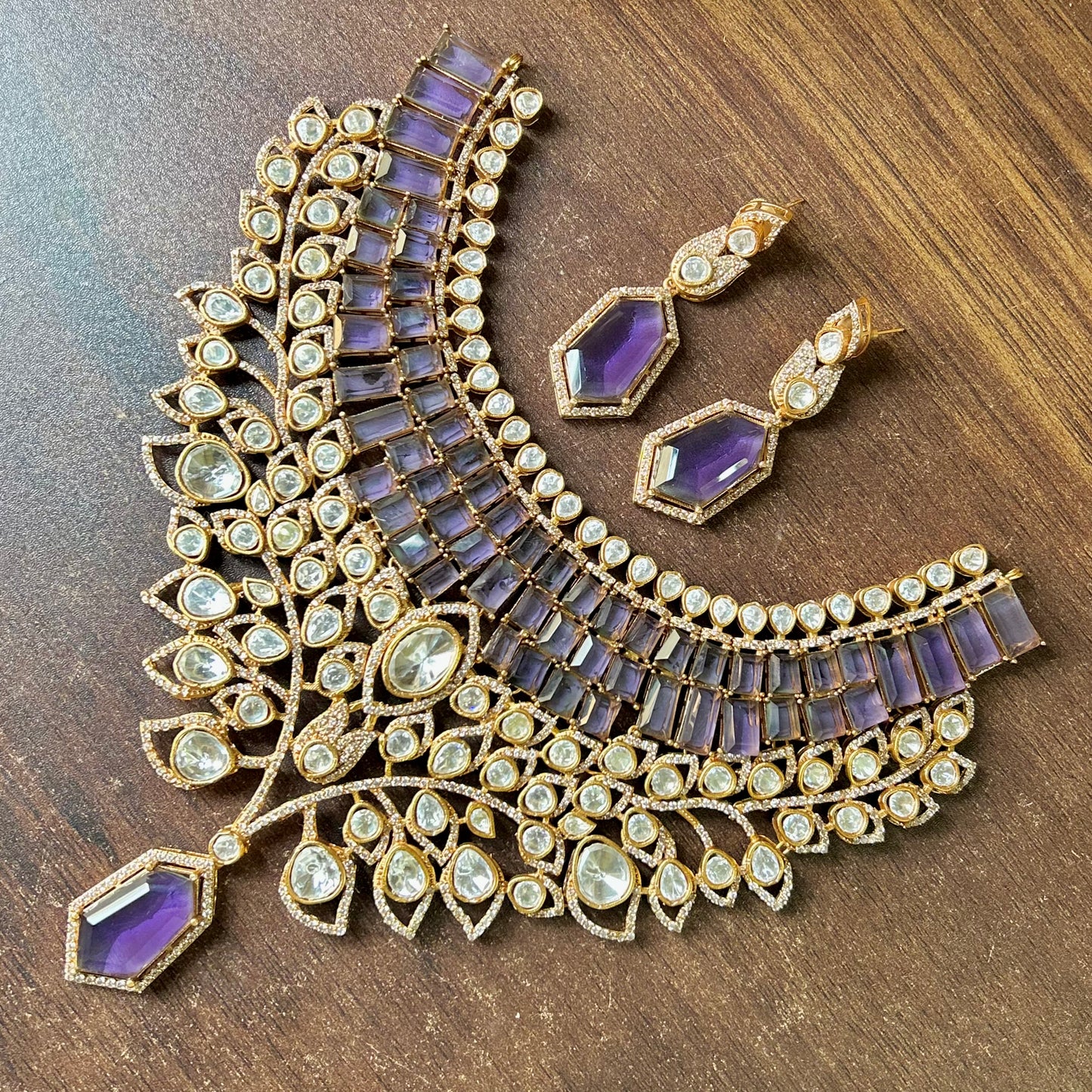 Doublet Bridal Set in Brass – Elegant Wedding Jewelry by Mercy Jewels
