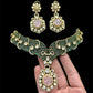 Polki Diamond Necklace Sabyasachi Inspired Green Ruby Kundan Doublet jewelry Moissanite Indian Bridal Choker