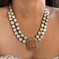 Double Layer Polki Necklace Set & Earrings – Elegant Ethnic Jewelry by Mercy Jewels