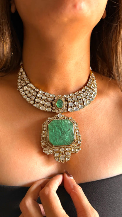 Celebrity Inspired Doublet Polki Kundan Nacklace