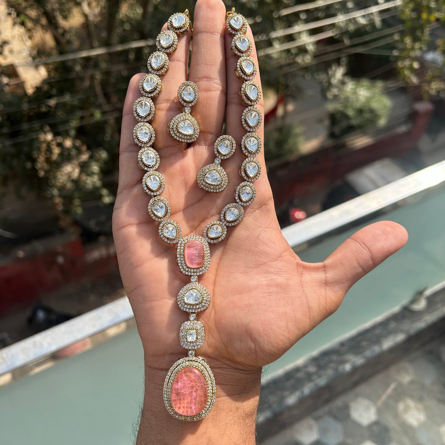 Long Polki Necklace – Elegant Traditional Design by Mercy Jewels