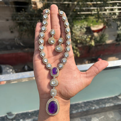 Long Polki Necklace – Elegant Traditional Design by Mercy Jewels