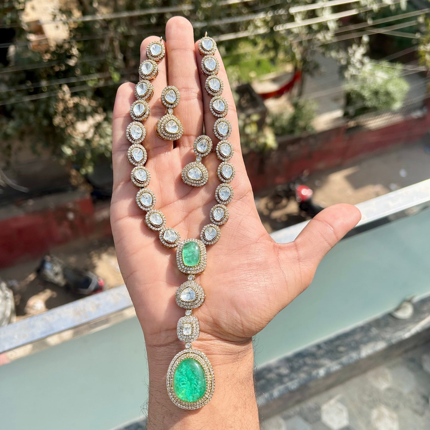 Long Polki Necklace – Elegant Traditional Design by Mercy Jewels