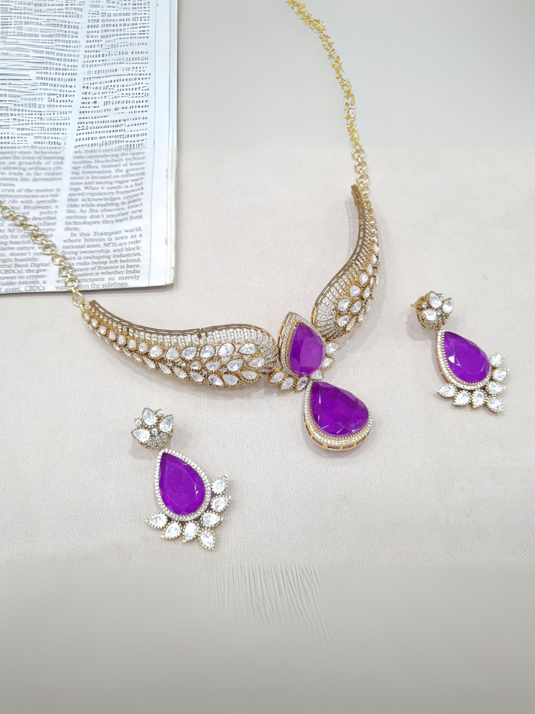 Polki Doublet Hasli Necklace & Earrings – Traditional Elegance by Mercy Jewels
