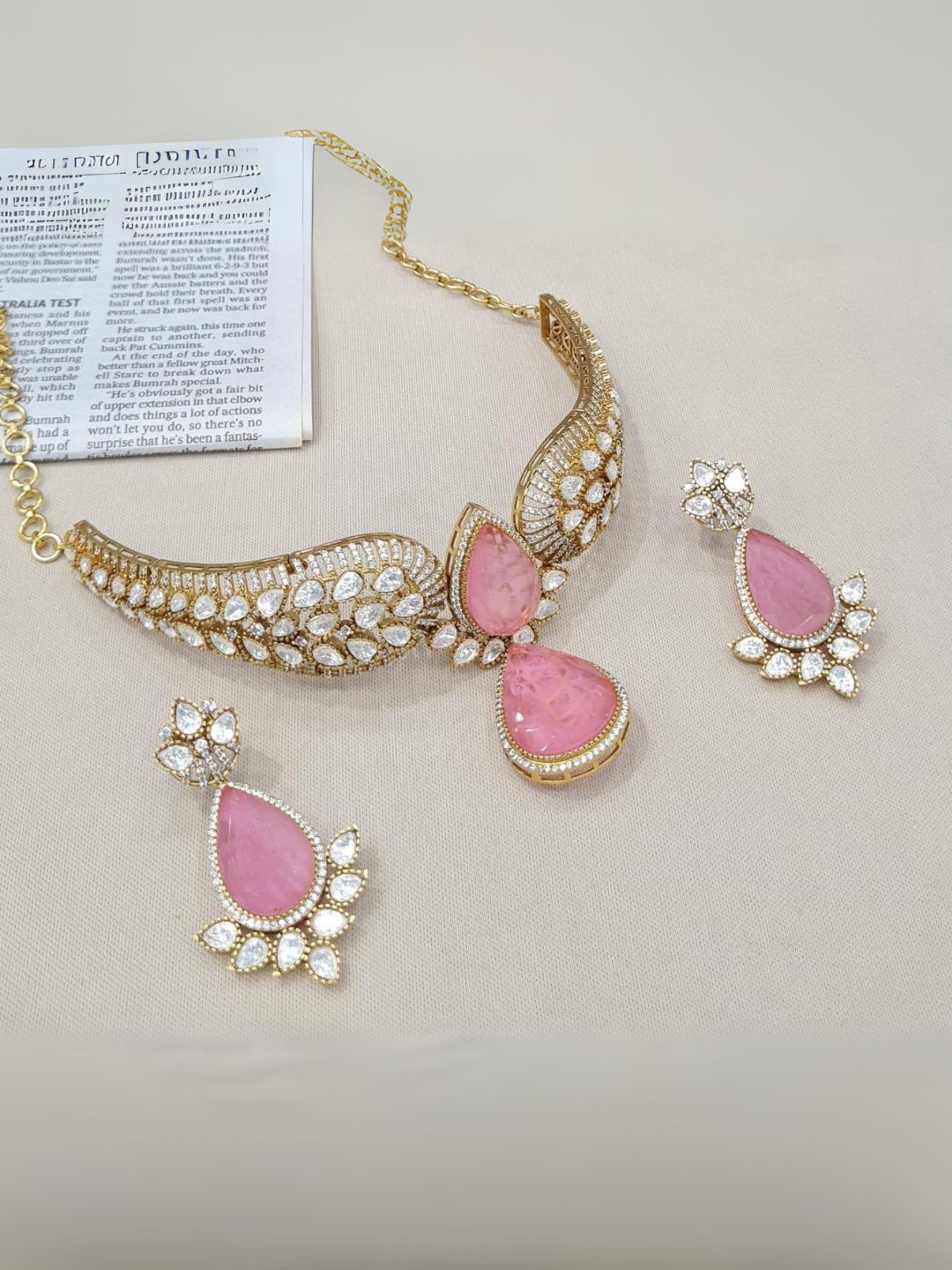 Polki Doublet Hasli Necklace & Earrings – Traditional Elegance by Mercy Jewels