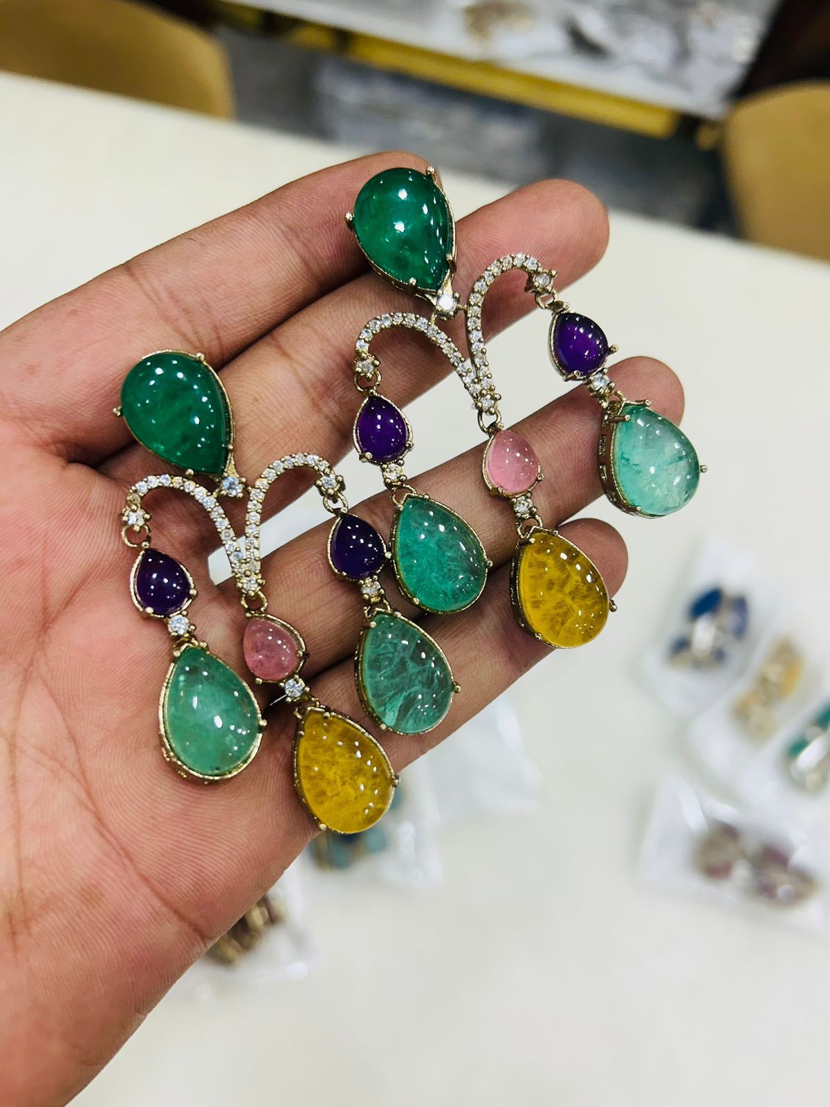 AD/Doublet Stone Metal Earrings - Mercy Jewels