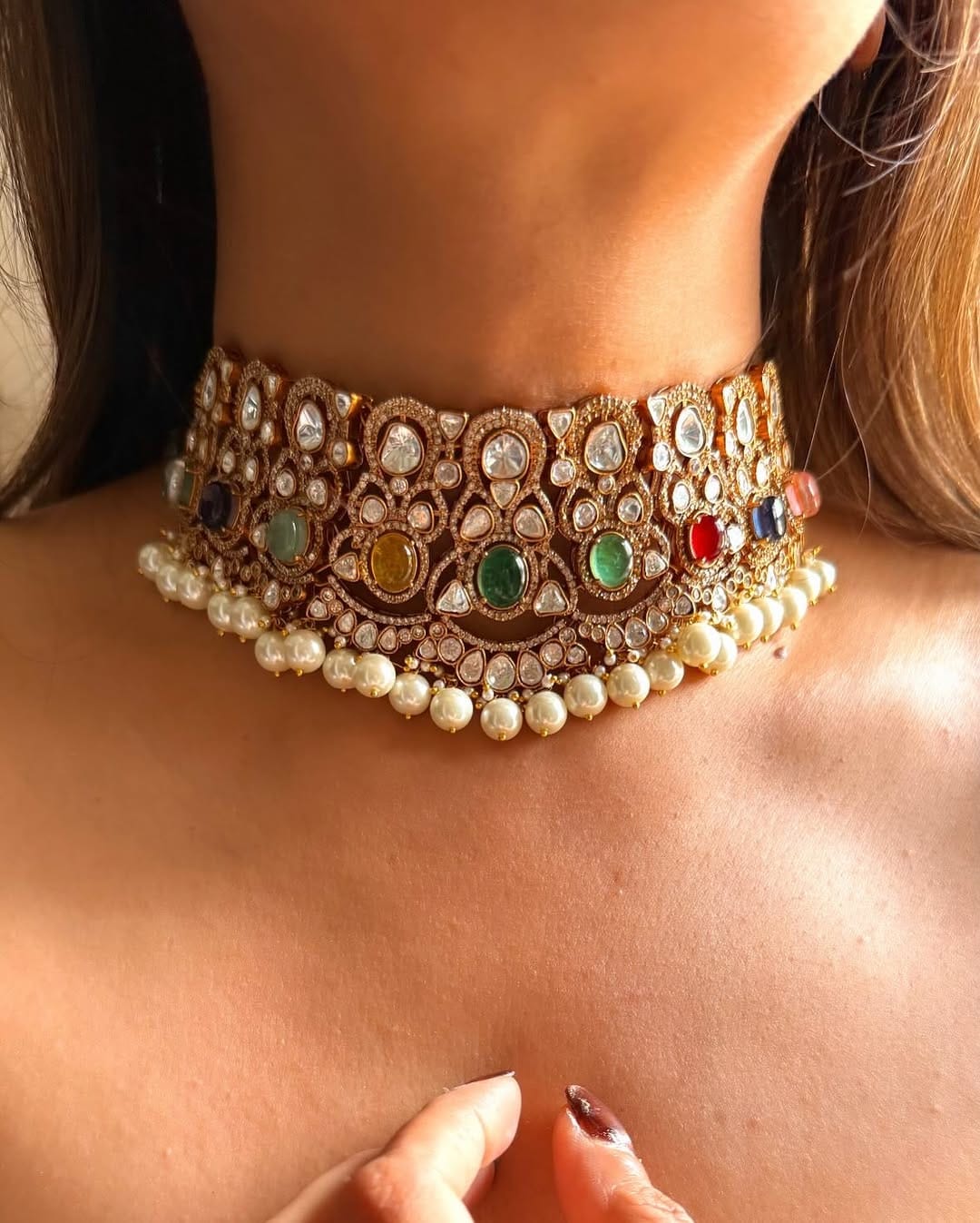 Multicolor Kundan Necklace Set – Vibrant Elegance by Mercy Jewels