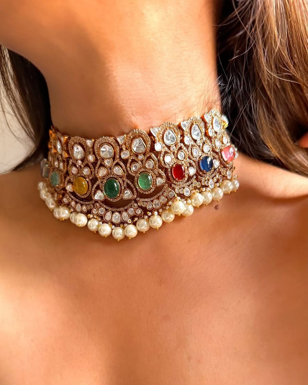Multicolor Kundan Necklace Set – Vibrant Elegance by Mercy Jewels