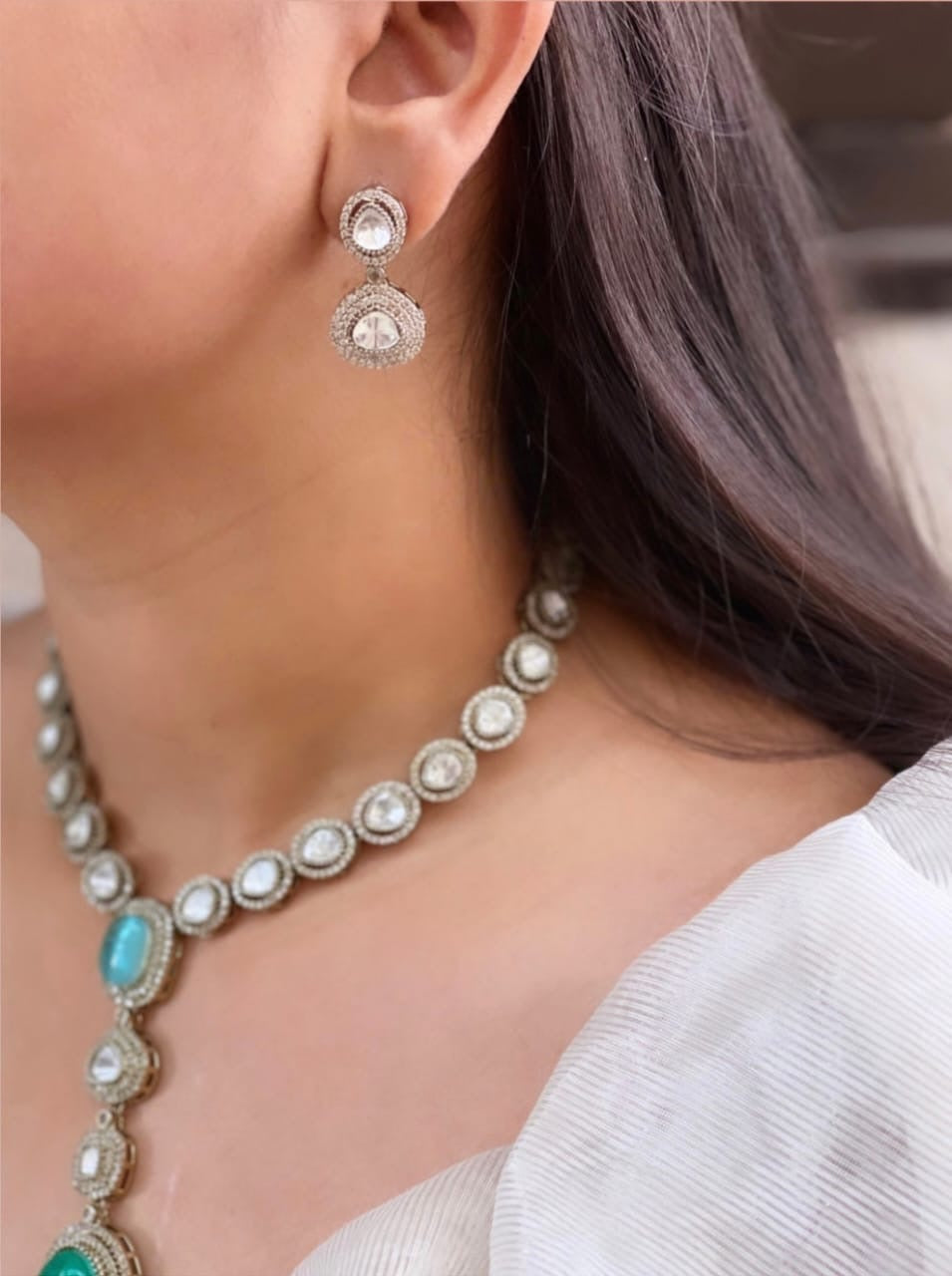 Long Polki Necklace – Elegant Traditional Design by Mercy Jewels